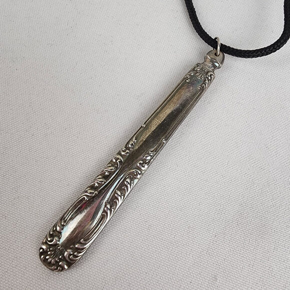 Vintage Silverware Pendant Chord Necklace - Picture 3 of 8